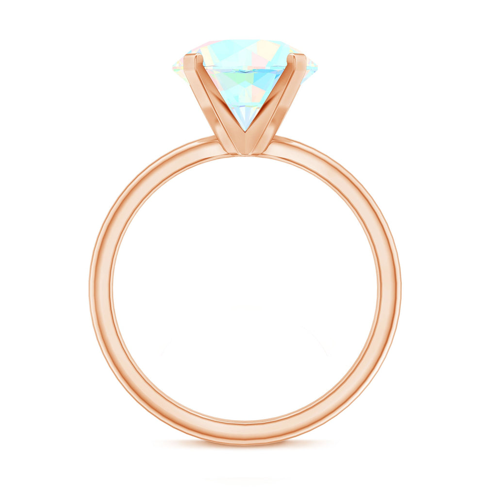 Classic 8mm Solitaire Ethiopian Opal October Birthstone Engagement Ring