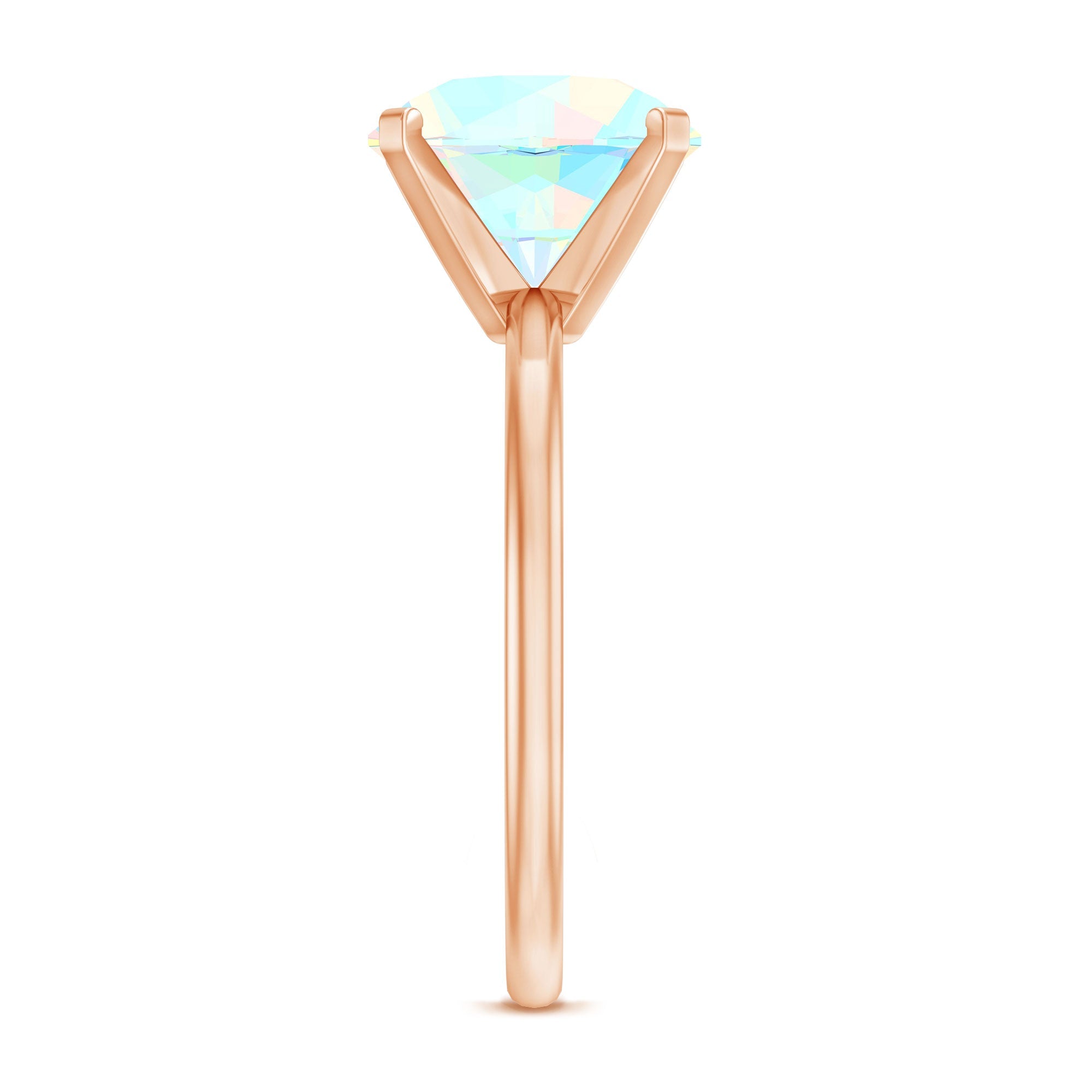Classic 8mm Solitaire Ethiopian Opal October Birthstone Engagement Ring