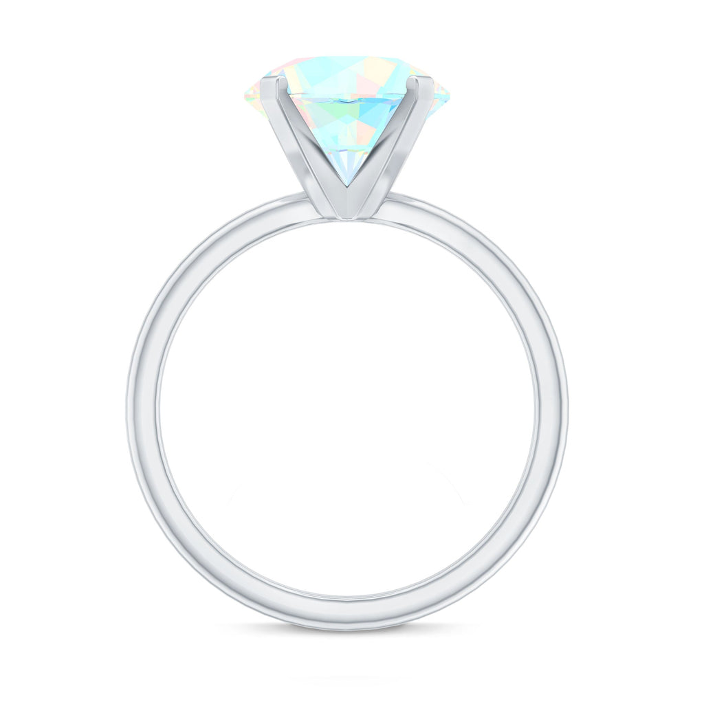 Classic 8mm Solitaire Ethiopian Opal October Birthstone Engagement Ring