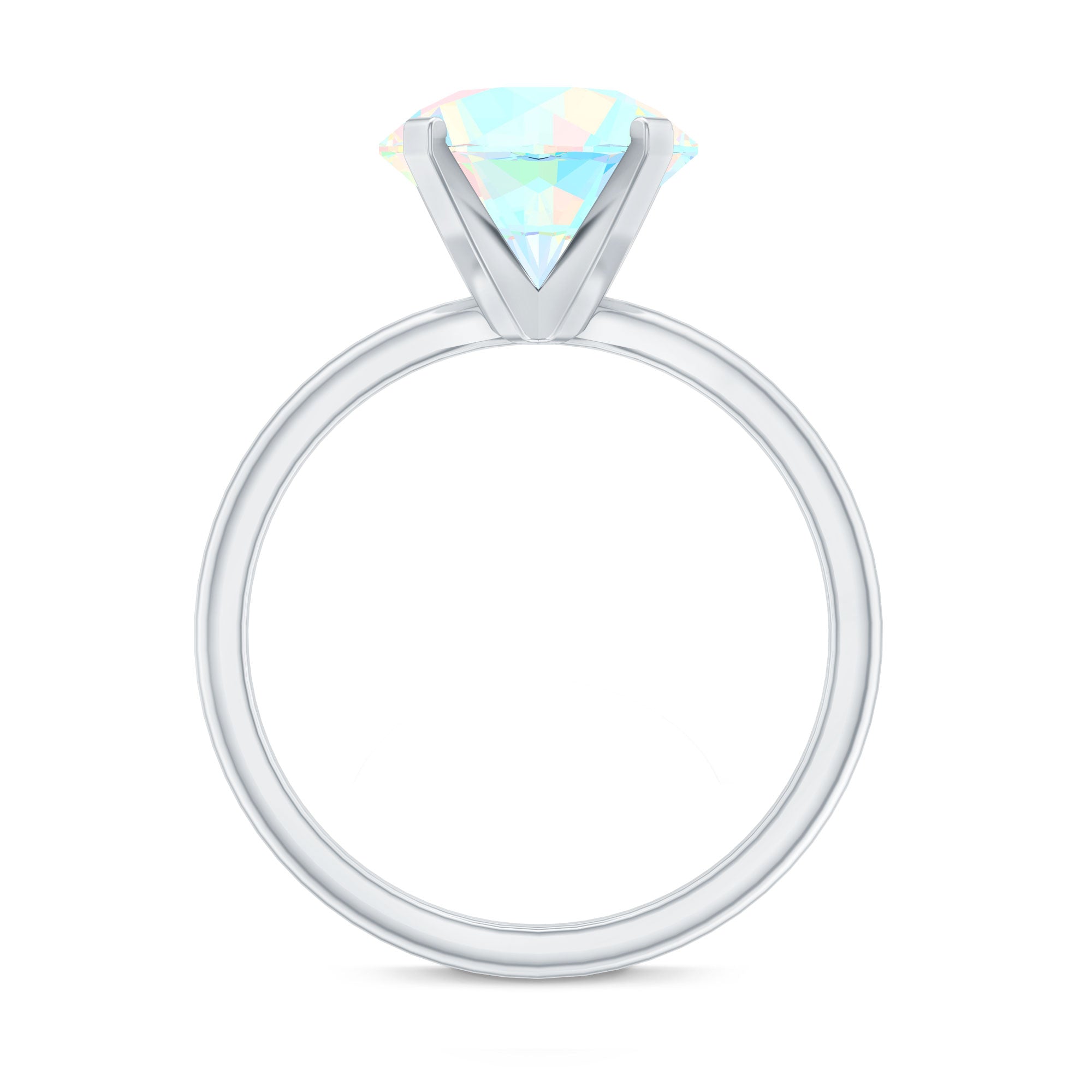 Classic 8mm Solitaire Ethiopian Opal October Birthstone Engagement Ring