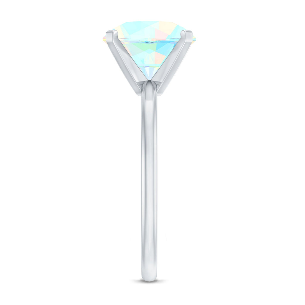 Classic 8mm Solitaire Ethiopian Opal October Birthstone Engagement Ring