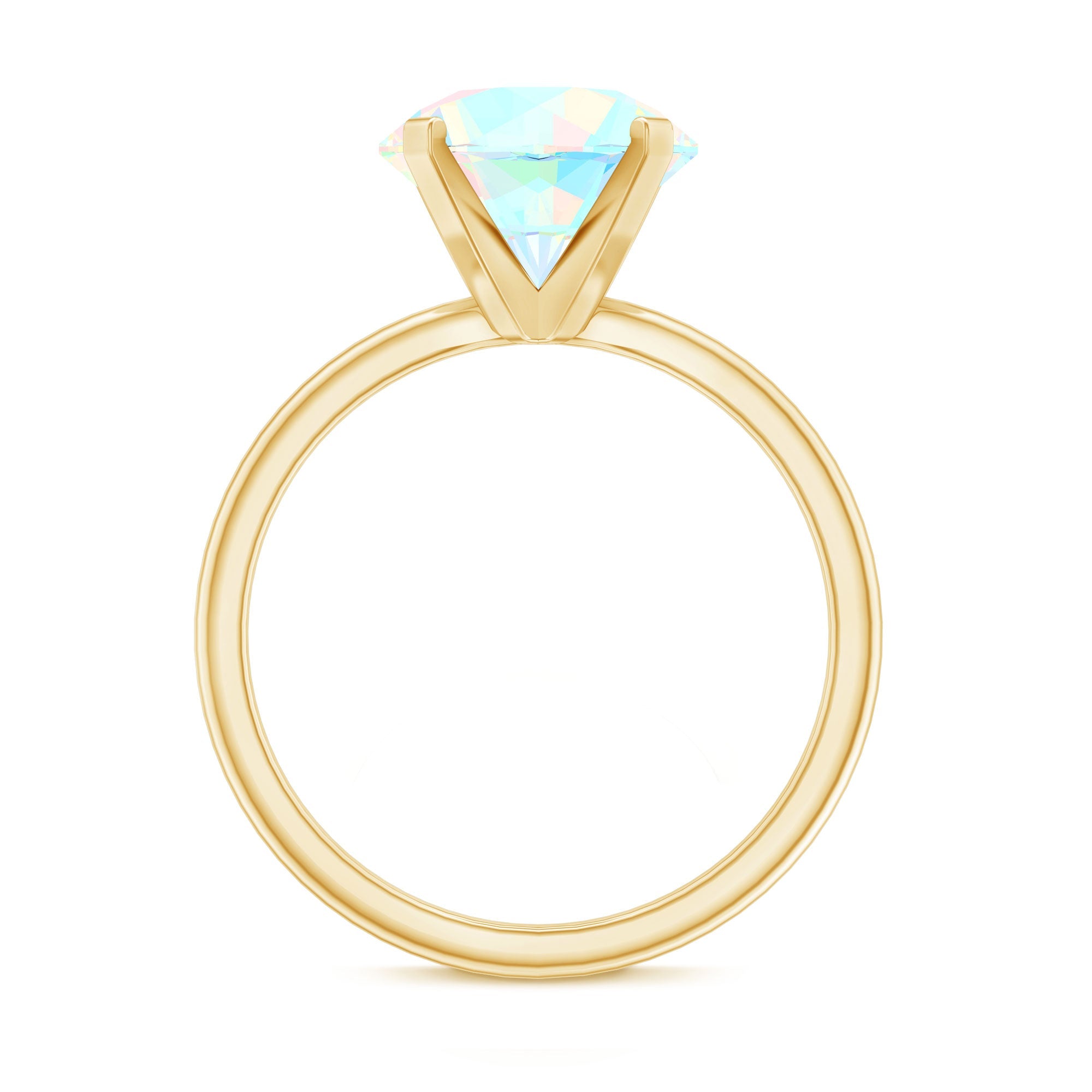 Classic 8mm Solitaire Ethiopian Opal October Birthstone Engagement Ring