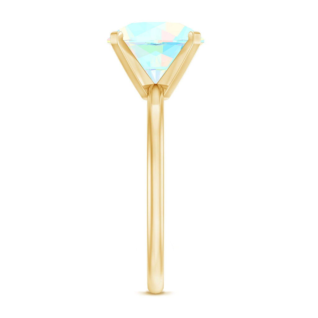 Classic 8mm Solitaire Ethiopian Opal October Birthstone Engagement Ring