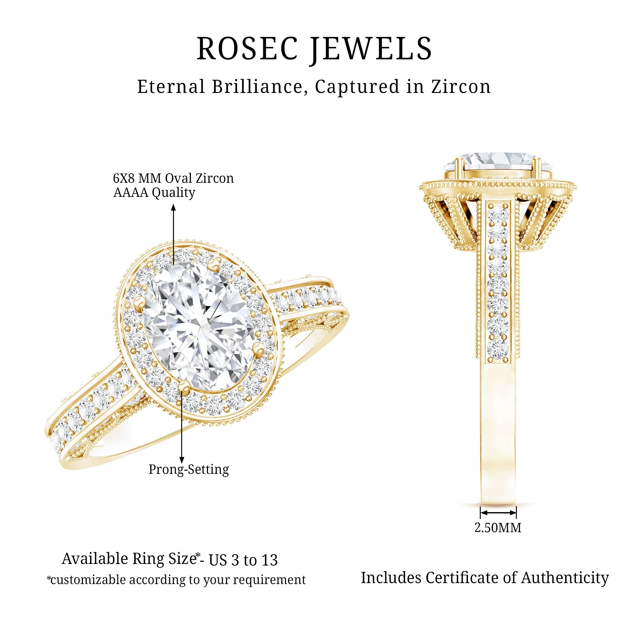 Vintage Style Oval Simulated Diamond Halo Engagement Ring