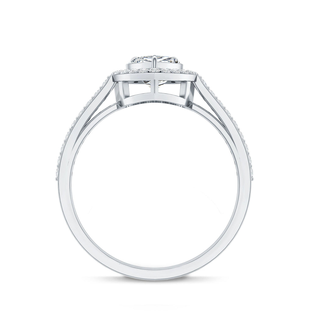 1.50 CT Heart Shape Cubic Zirconia Engagement Ring with Accent