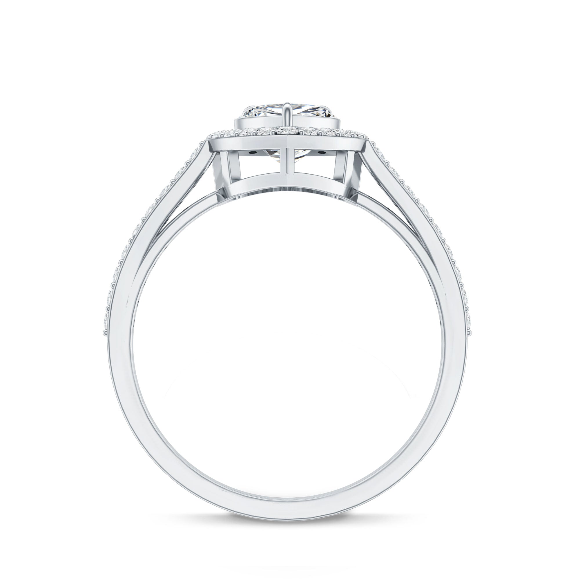 1.50 CT Heart Shape Cubic Zirconia Engagement Ring with Accent