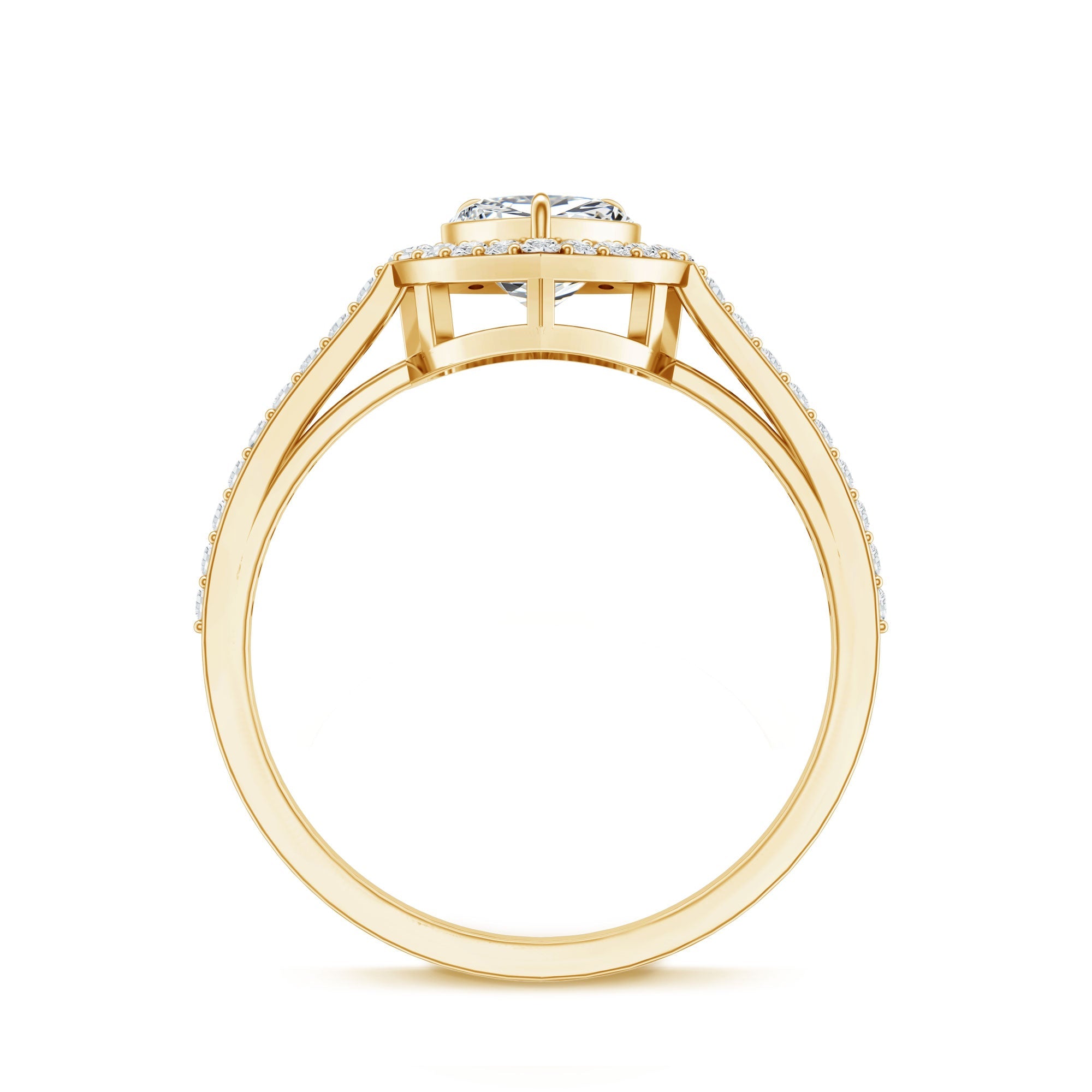 1.50 CT Heart Shape Cubic Zirconia Engagement Ring with Accent