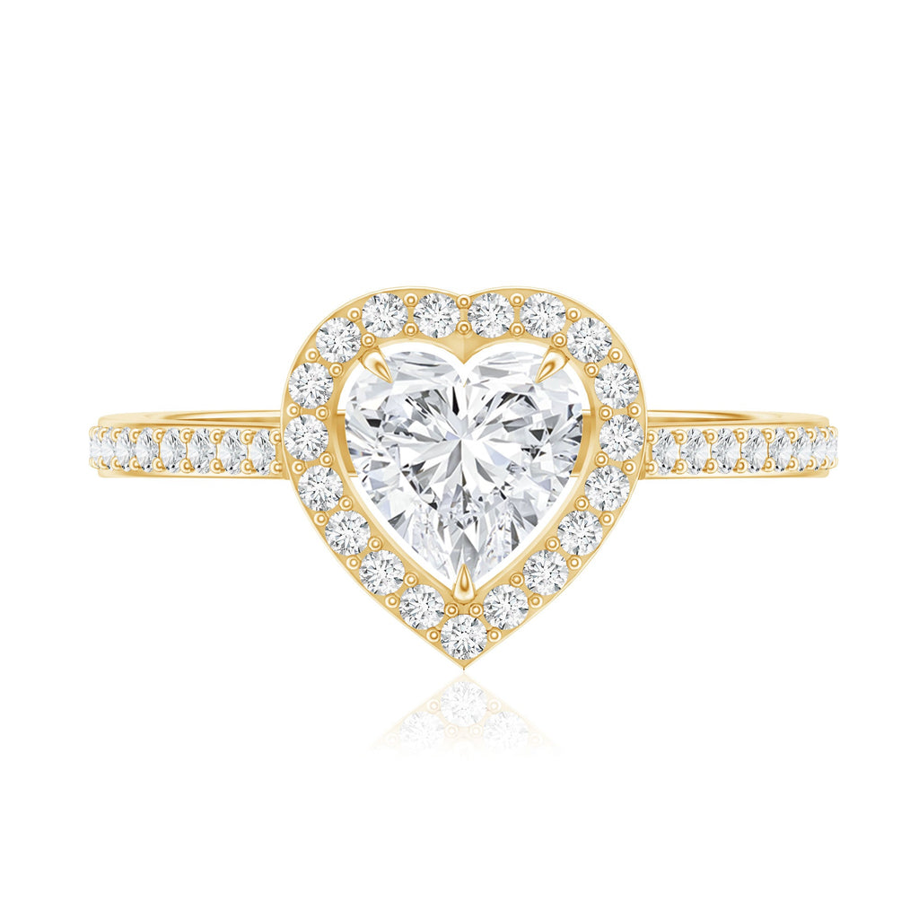 1.50 CT Heart Shape Cubic Zirconia Engagement Ring with Accent
