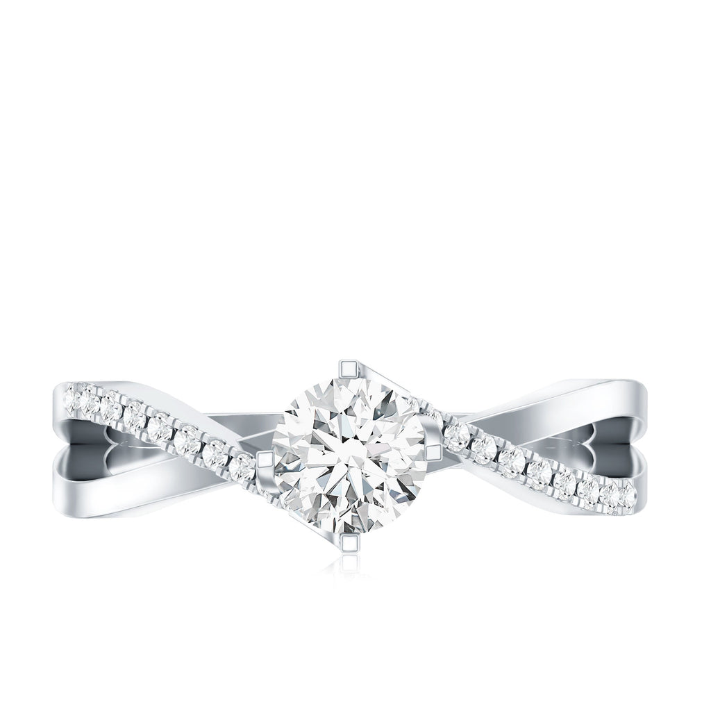 Round Cut Moissanite Infinity Engagement Ring for Her