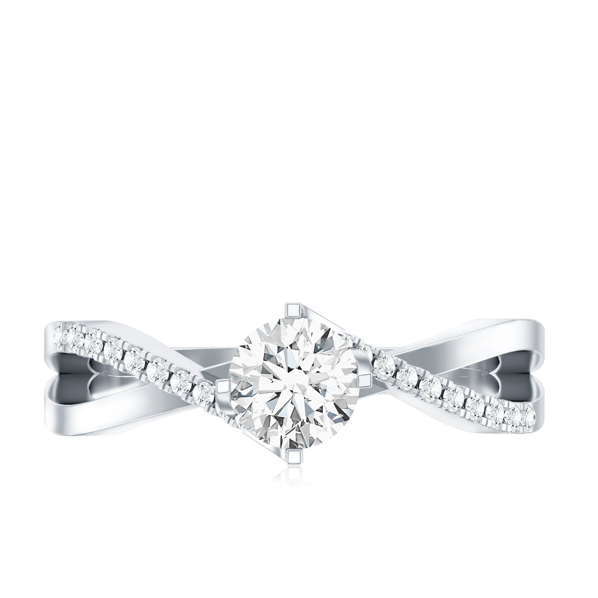 Round Cut Moissanite Infinity Engagement Ring for Her