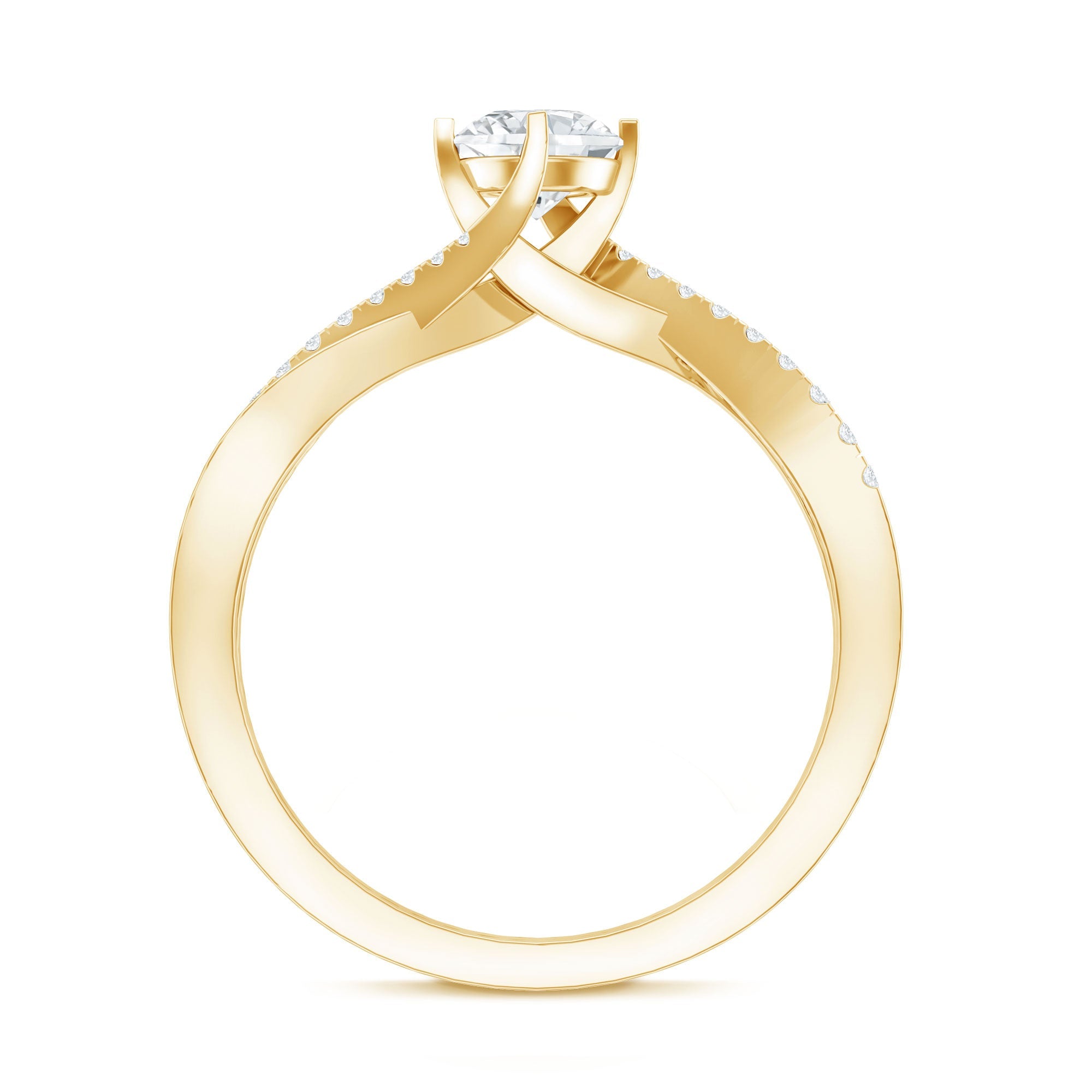 Round Cut Moissanite Infinity Engagement Ring for Her