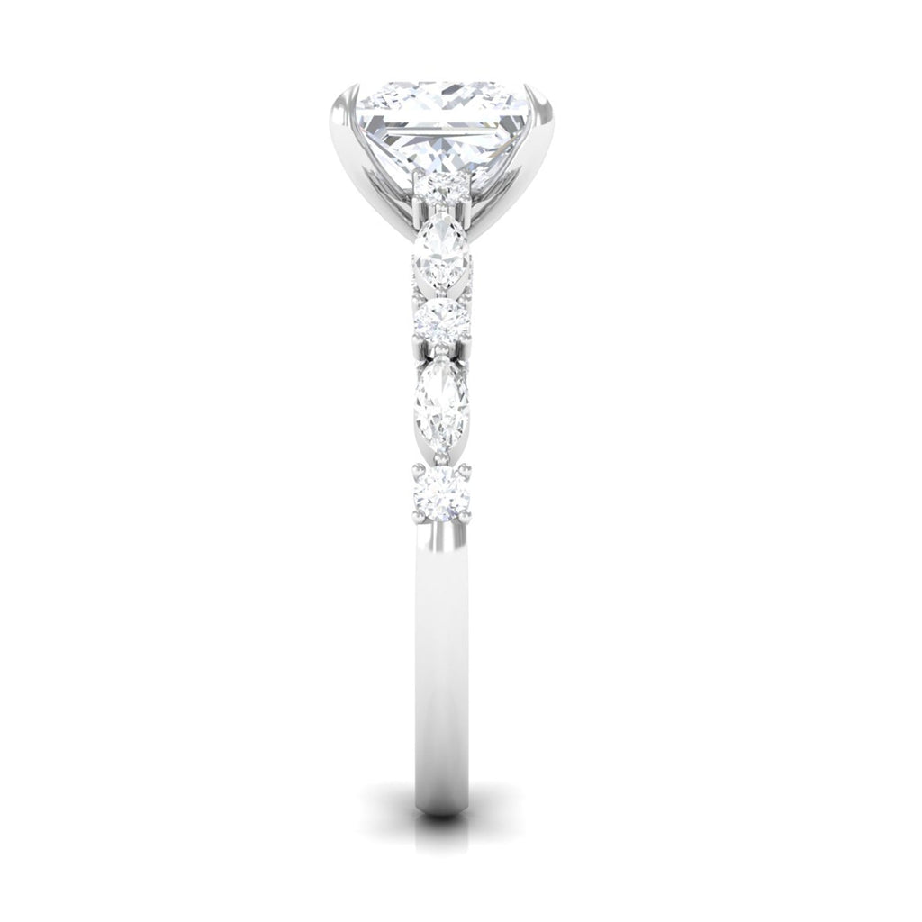 3 Carat Princess Cut Cubic Zirconia Designer Engagement Ring