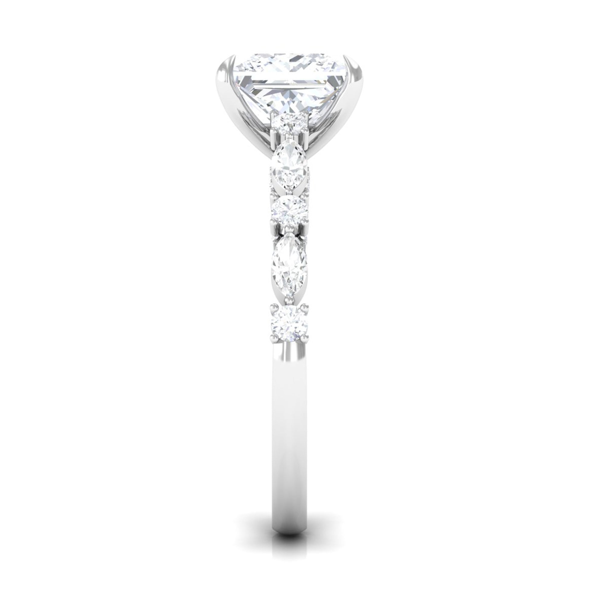 3 Carat Princess Cut Cubic Zirconia Designer Engagement Ring