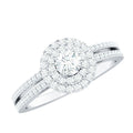 1 CT Round Cubic Zirconia Double Halo Engagement Ring