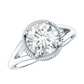 2 Carat Round Cubic Zirconia Solitaire Engagement Ring in Split Shank