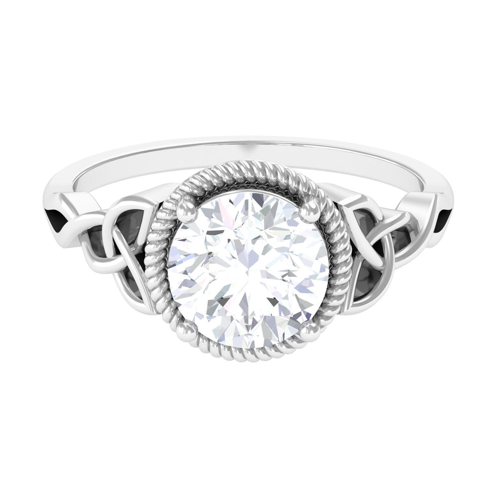 2 Carat Round Cut Cubic Zirconia Celtic Engagement Ring