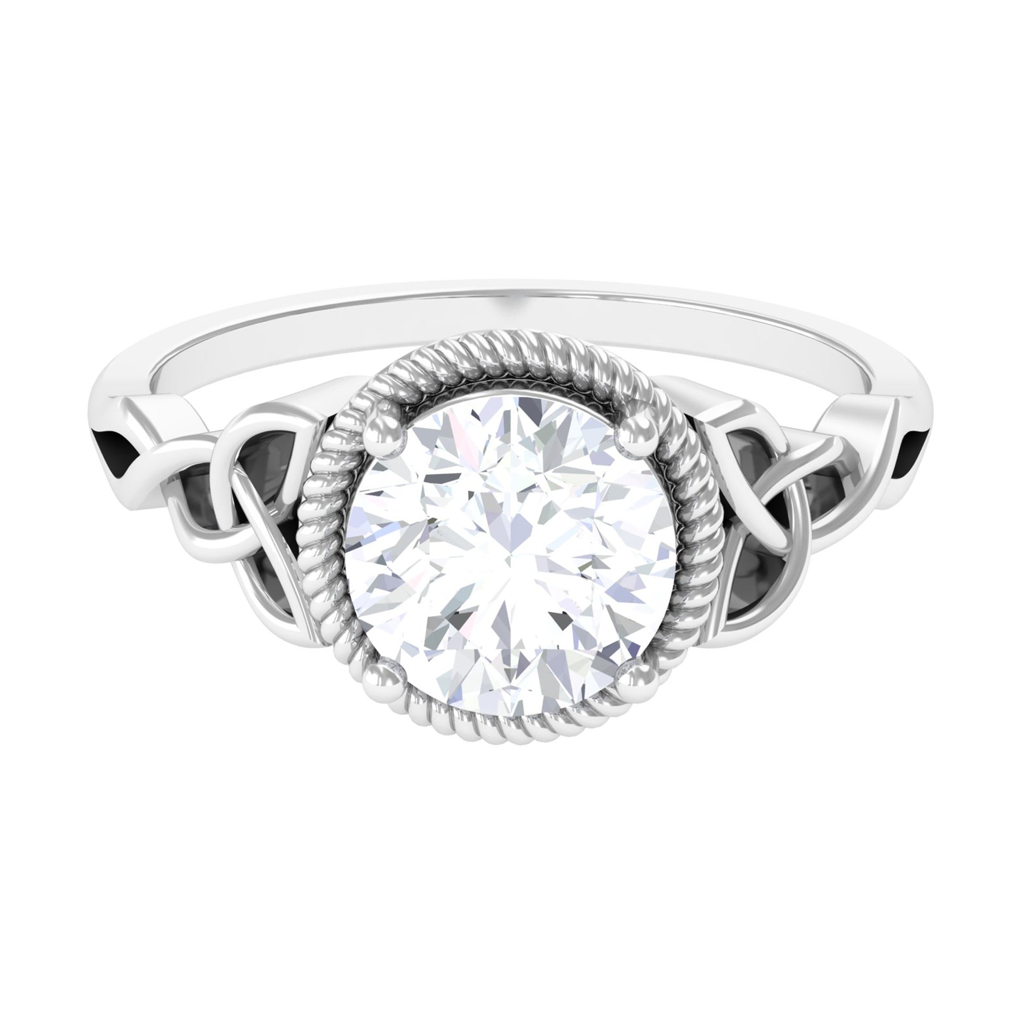 2 Carat Round Cut Cubic Zirconia Celtic Engagement Ring