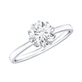 1 CT Simulated Diamond Solitaire Ring in Lotus Basket Setting