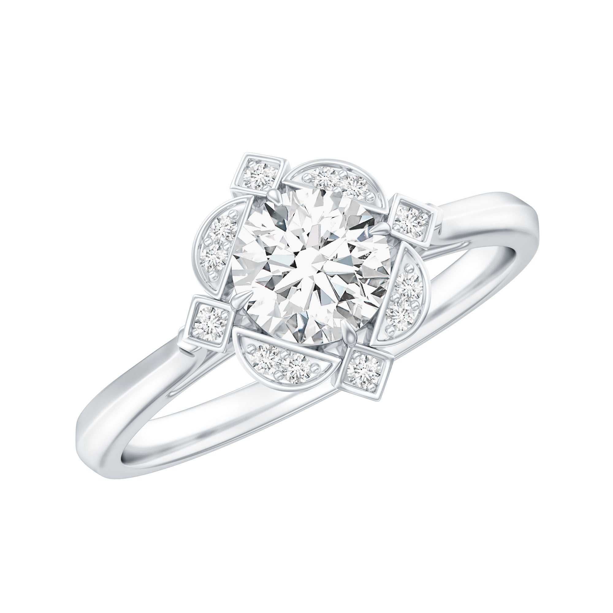 Vintage Looking Cubic Zirconia Engagement Ring for Her