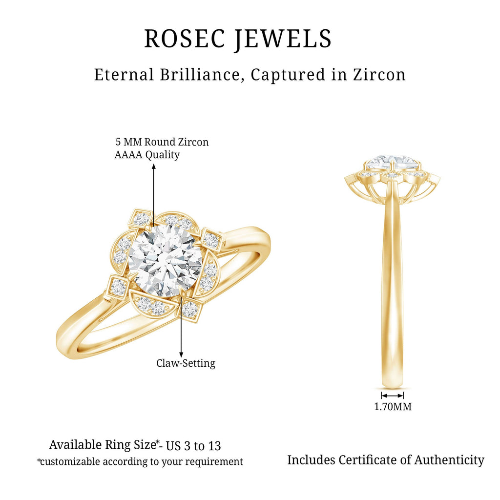 Vintage Looking Cubic Zirconia Engagement Ring for Her
