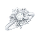 Round Cut Cubic Zirconia Flower Engagement Ring