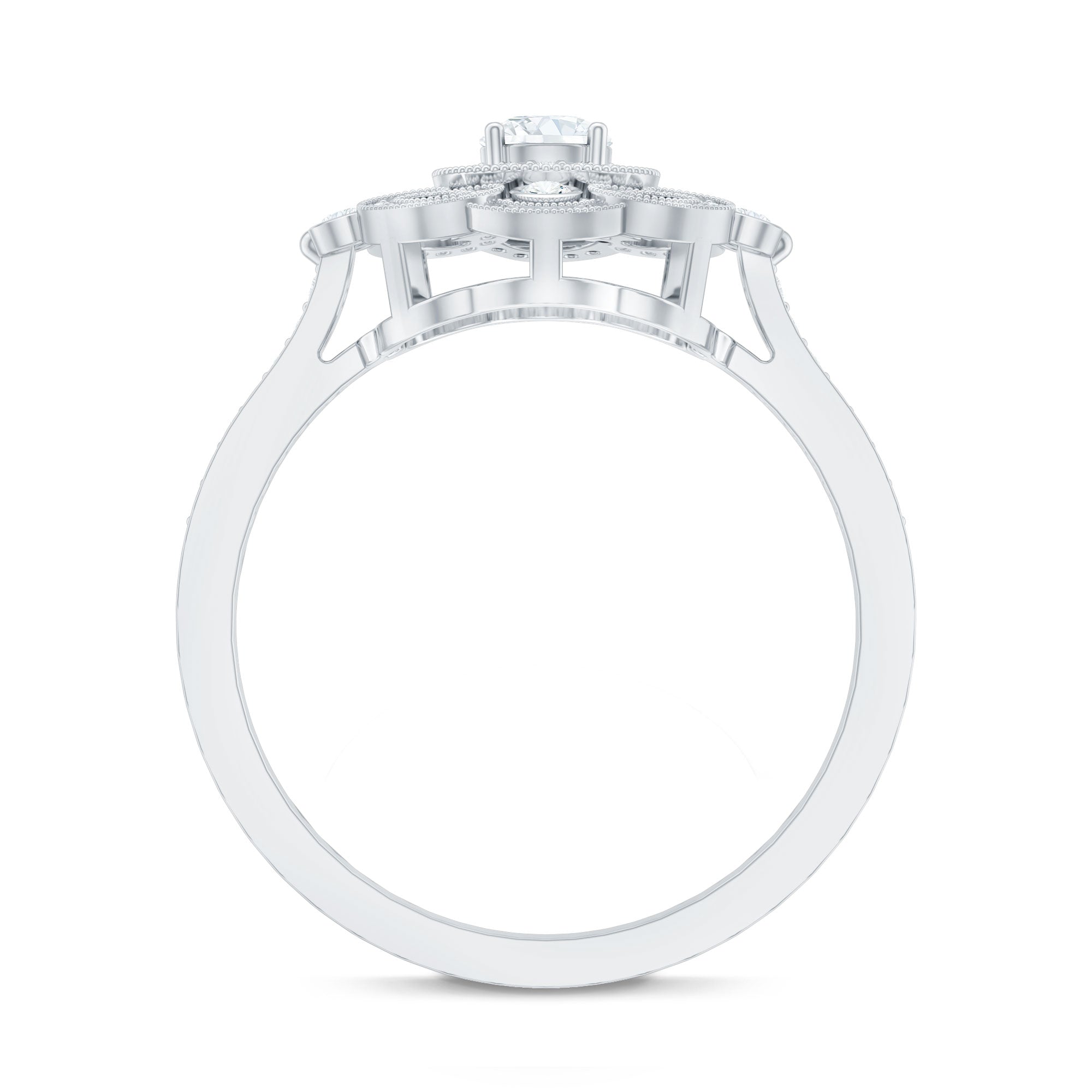 Certified Moissanite Antique Looking Engagement Ring for Women
