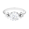 2 Carat Round Cubic Zirconia Flower Engagement Ring