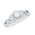 Vintage Crossover Engagement Ring with Cubic Zirconia