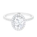 Oval Zircon Classic Halo Engagement Ring