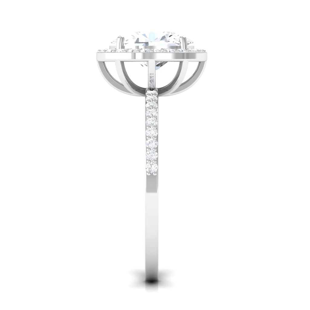 Oval Zircon Classic Halo Engagement Ring