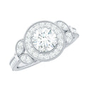 Vintage Inspired Cubic Zirconia Halo Engagement Ring for Women