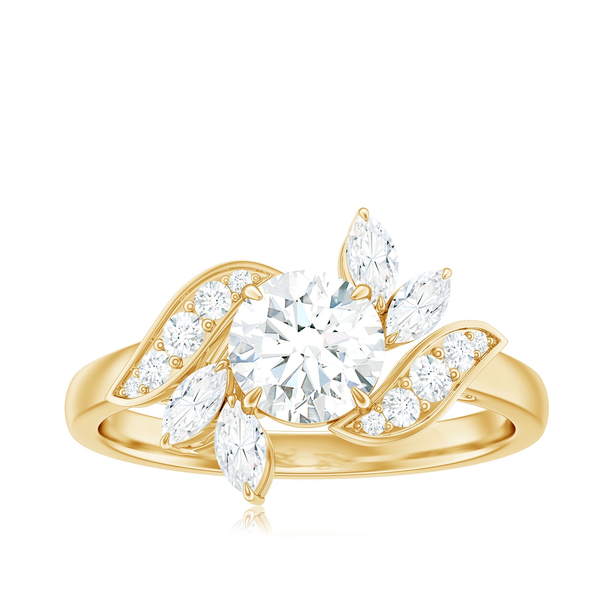 1.75 CT Simulated Diamond Flower Engagement Ring