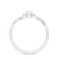Round Shape Moissanite Crossover Engagement Ring for Women