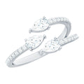 East West Style Moissanite 3 Stone Wrap Ring