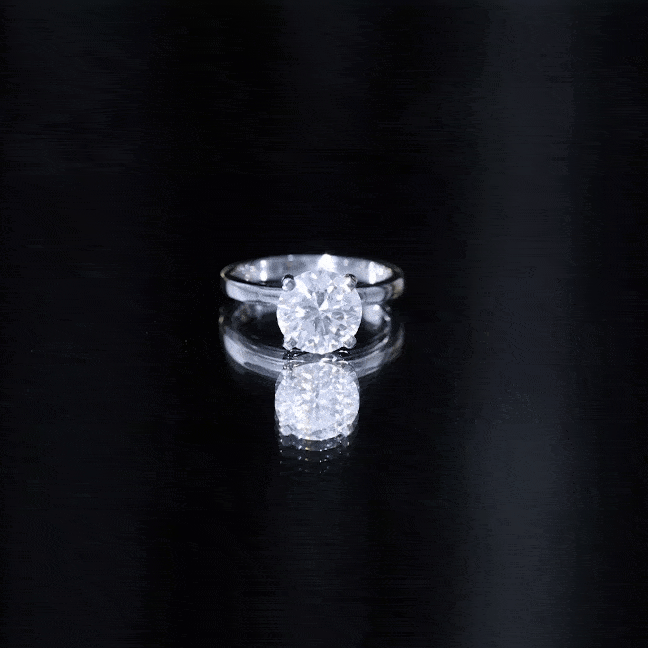 2 CT Simple Round Zircon Solitaire Ring in Peg Head Setting