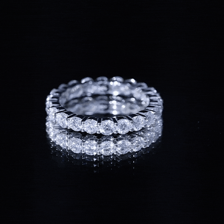 Round Cubic Zirconia Full Eternity Band Ring