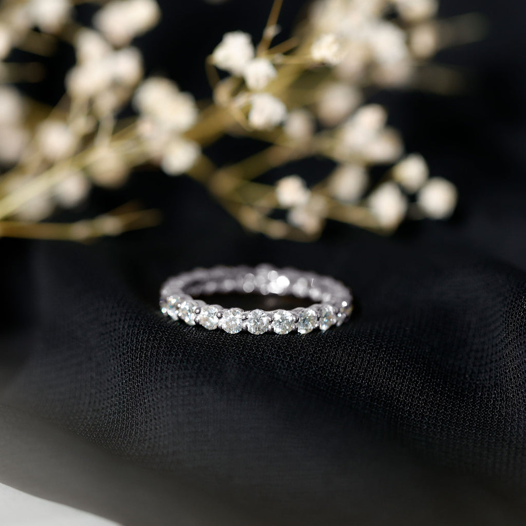 Round Cubic Zirconia Full Eternity Band Ring