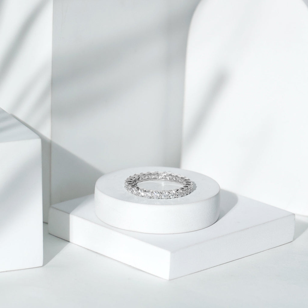 Round Cubic Zirconia Full Eternity Band Ring