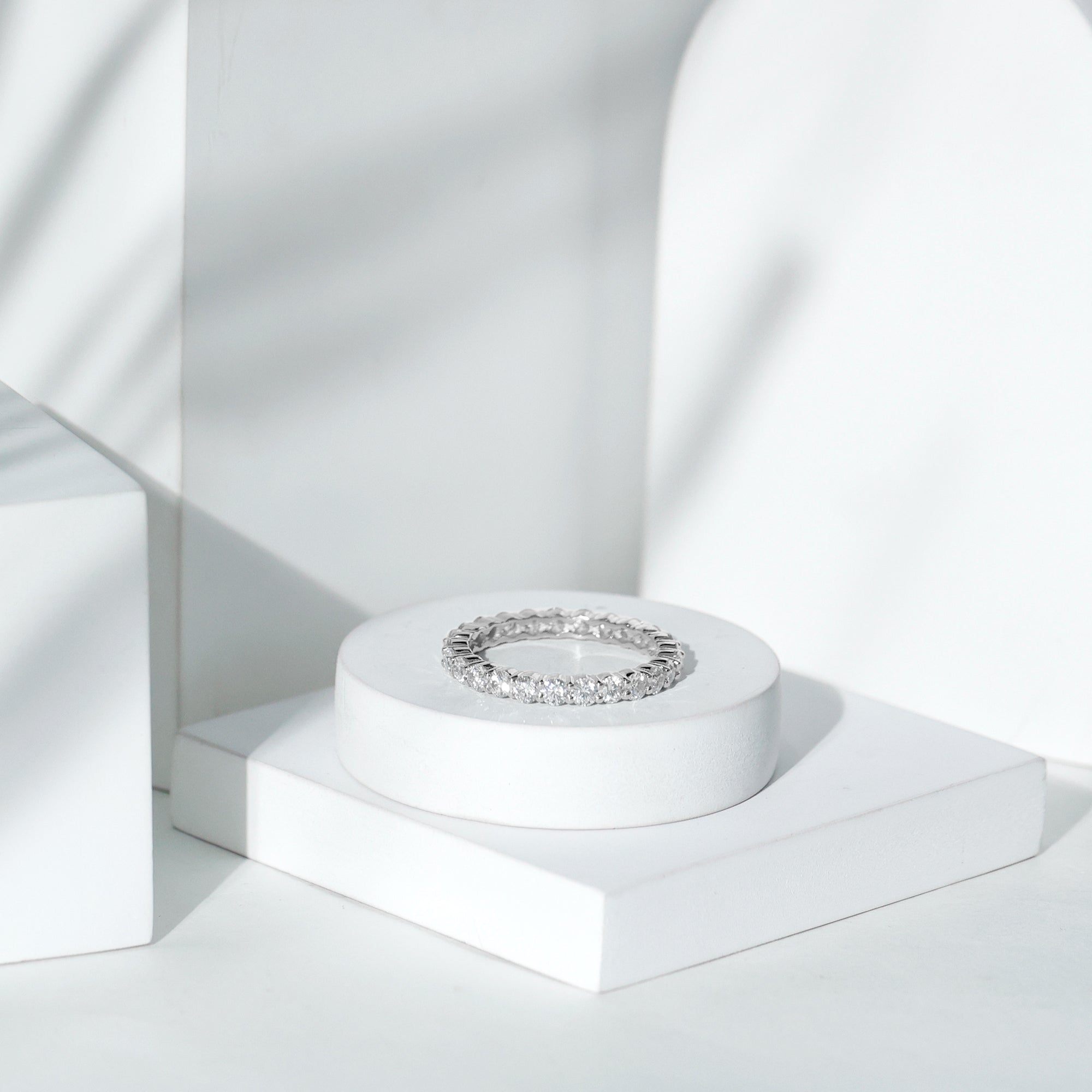 Round Cubic Zirconia Full Eternity Band Ring