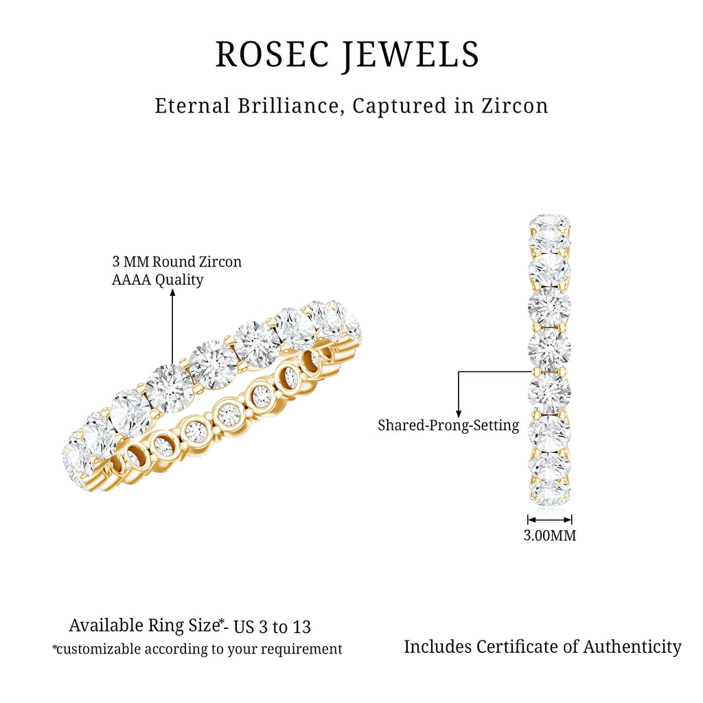 Round Cubic Zirconia Full Eternity Band Ring