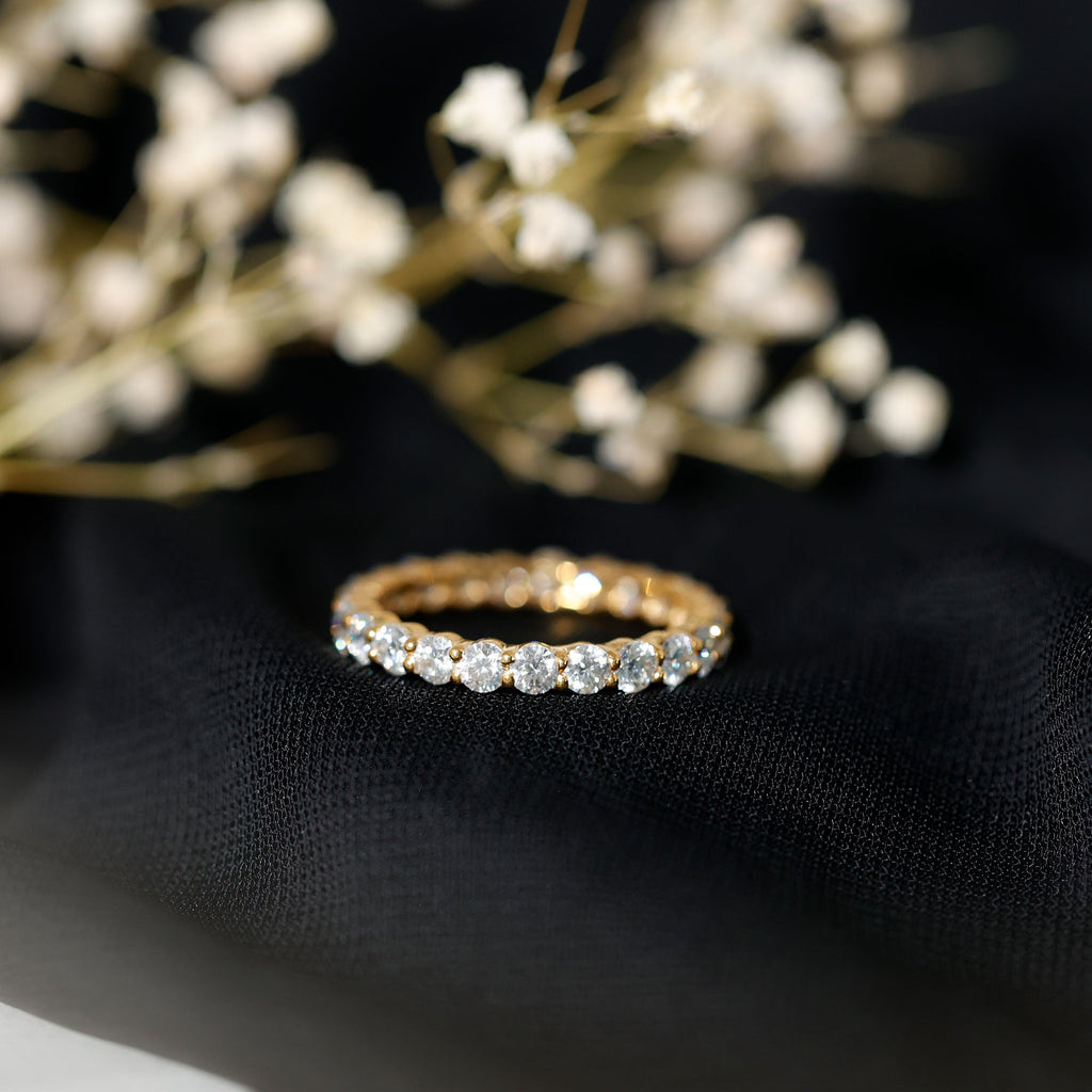 Round Cubic Zirconia Full Eternity Band Ring