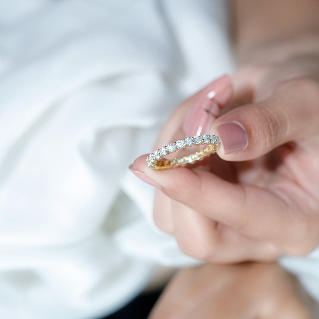 Round Cubic Zirconia Full Eternity Band Ring