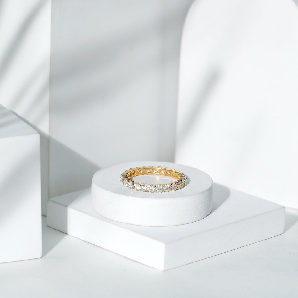 Round Cubic Zirconia Full Eternity Band Ring