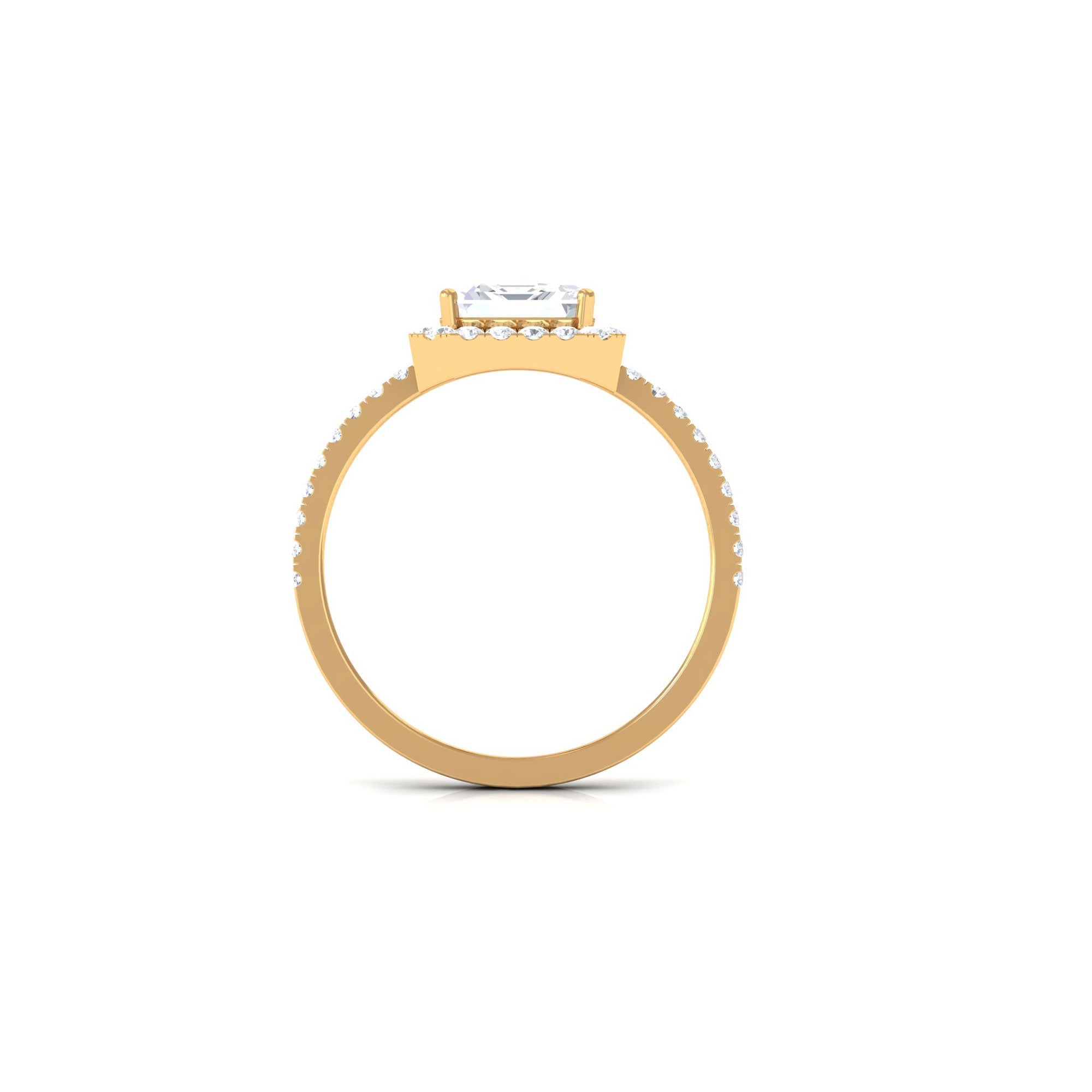 Asscher Cut Simulated Diamond Halo Engagement Ring