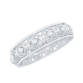 Vintage Inspired Zircon Celtic Knot Full Eternity Band Ring in Gold