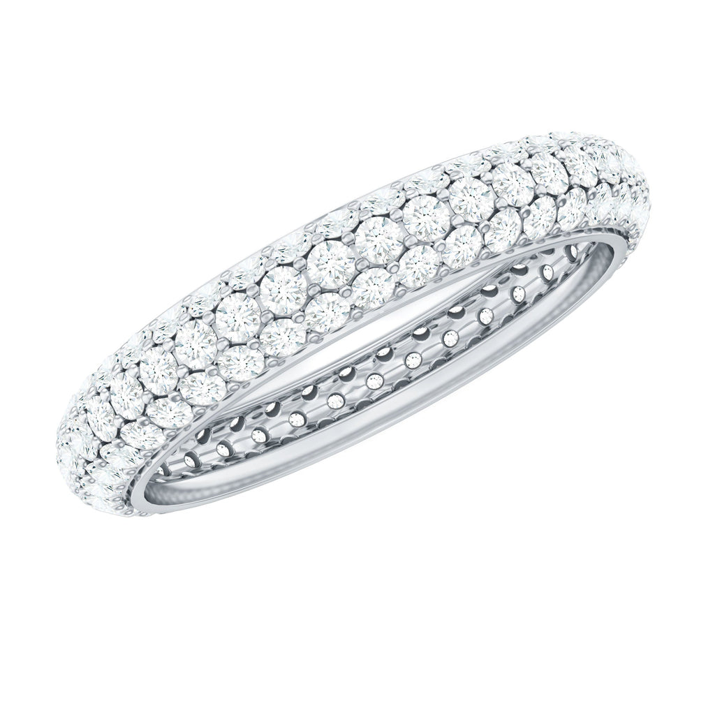 3 Carat Certified Simulated Diamond Three Row Wedding Band