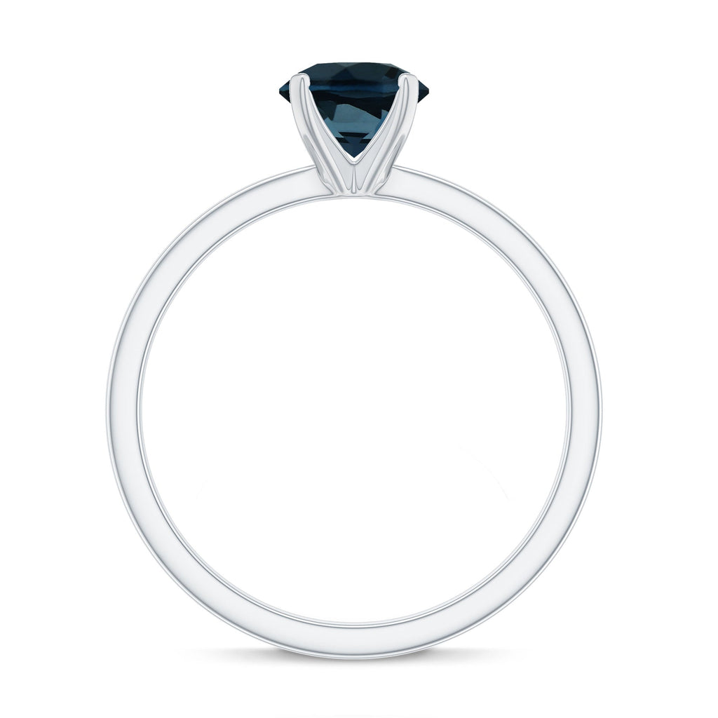 7mm Round London Blue Topaz Solitaire Ring With Certificate