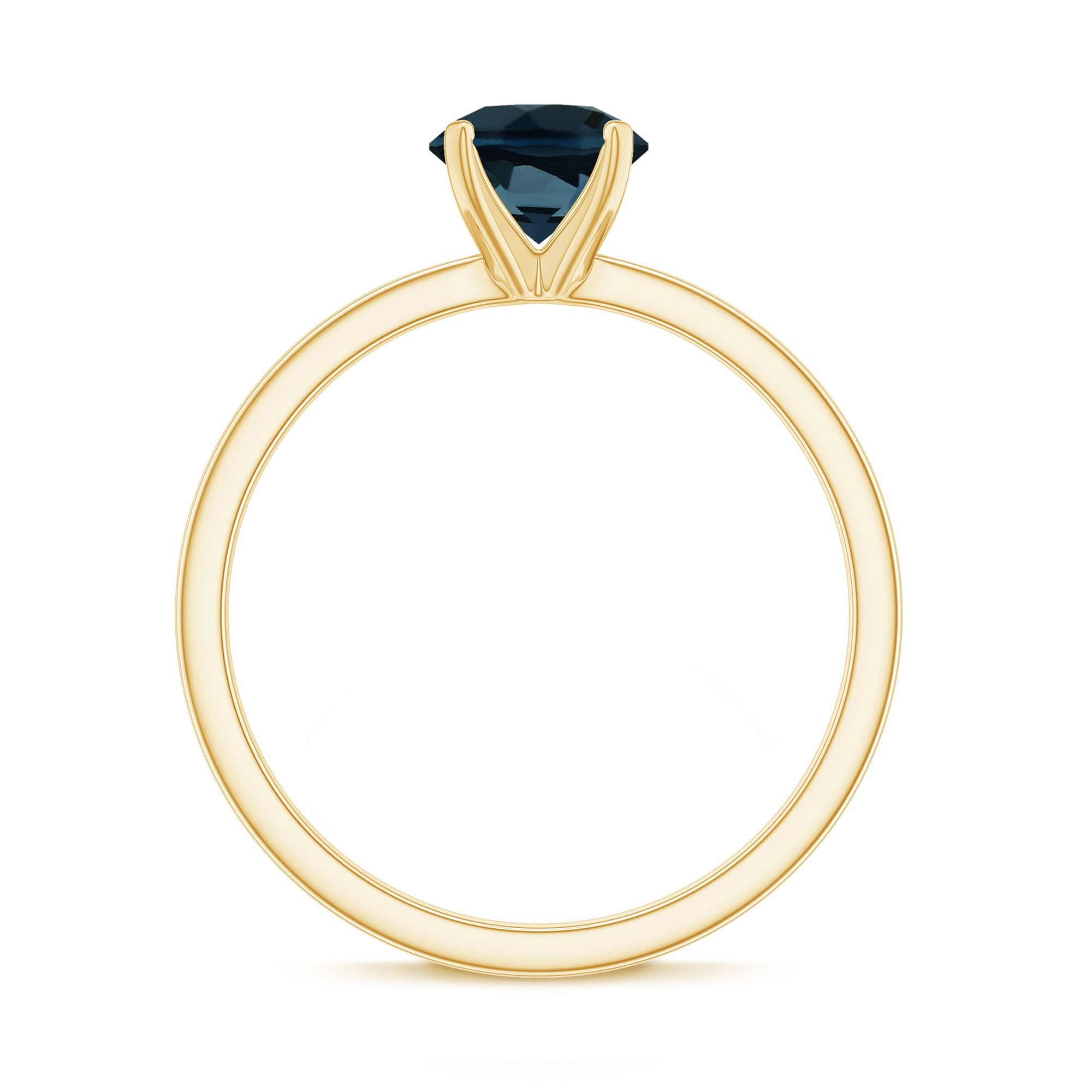 7mm Round London Blue Topaz Solitaire Ring With Certificate