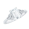 1.8 Carat Emerald Cut Zirconia Celtic Engagement Ring