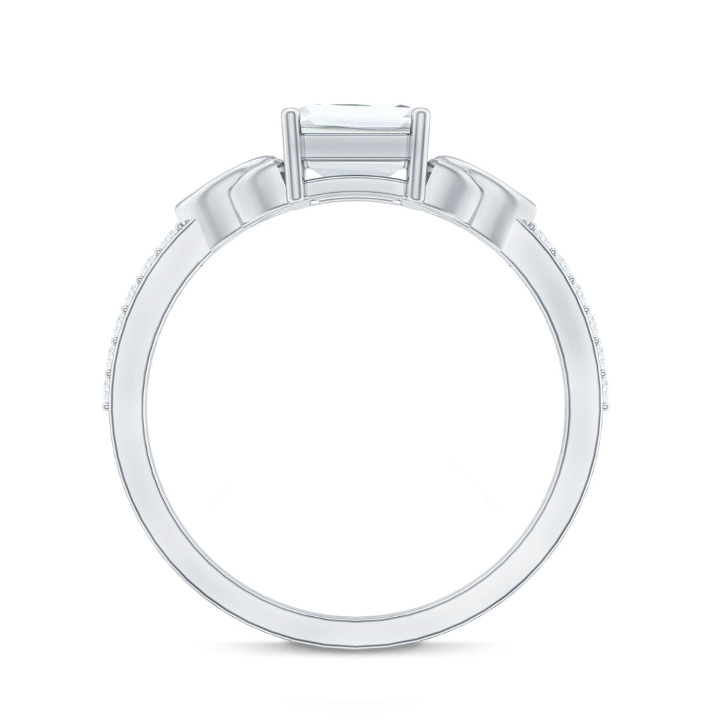 1.8 Carat Emerald Cut Zirconia Celtic Engagement Ring